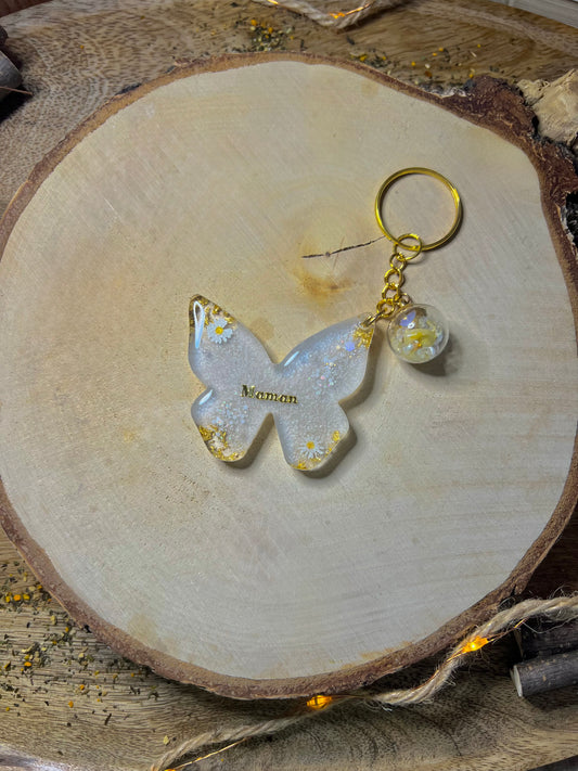 Porte-clés papillon Maman