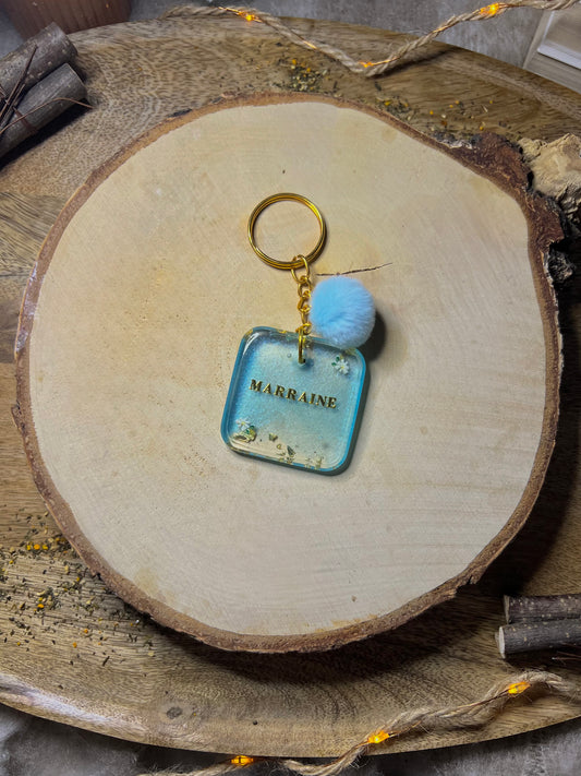 Porte-clés carré Marraine