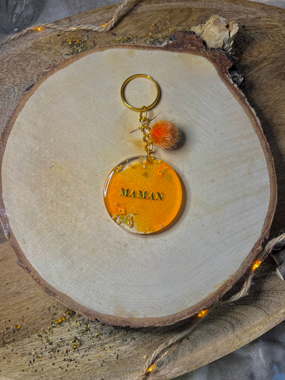 Porte-clés rond Maman