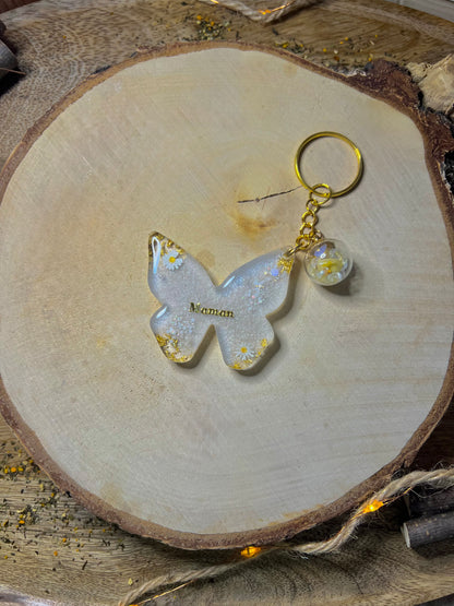 Porte-clés papillon Maman