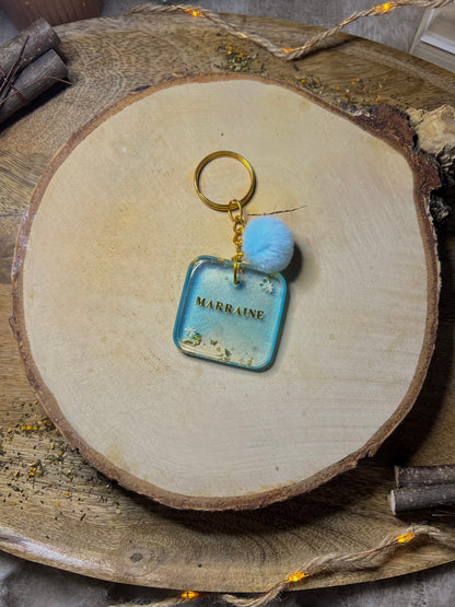 Porte-clés carré Marraine